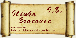 Ilinka Broćović vizit kartica